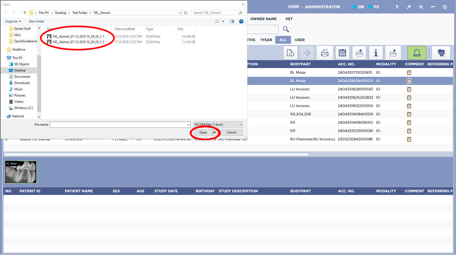 Select Import Location